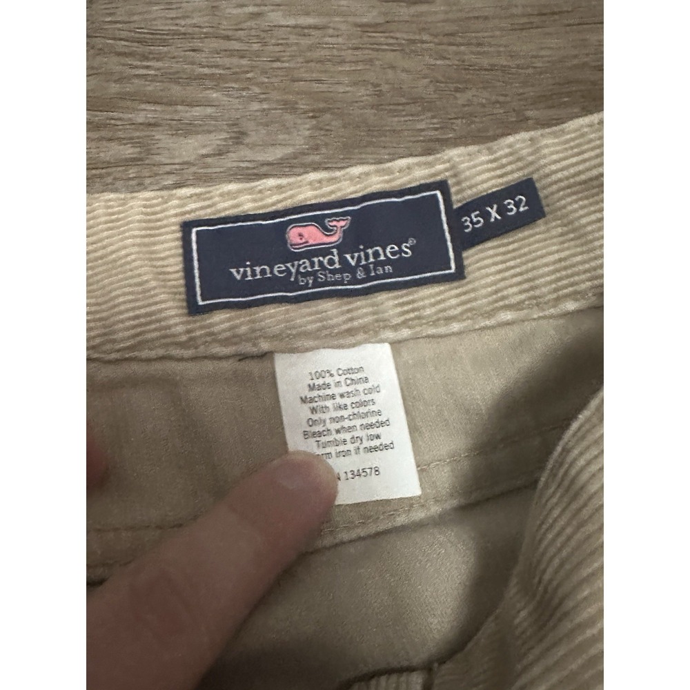 Vineyard Vines Pants Mens 35x32 Khaki Corduroy 5-Pocket Straight Stretch Casual - Picture 7 of 11